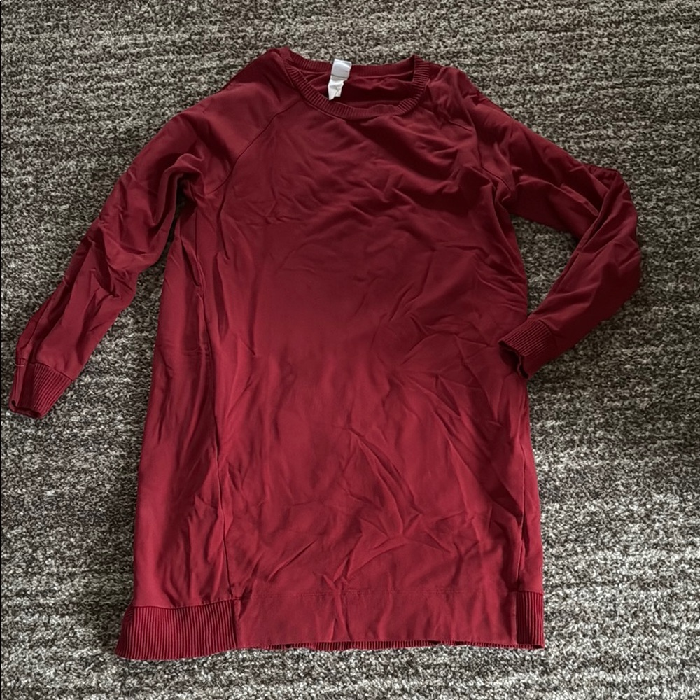 Lole Red Long Sleeve Dress Sweatshirt